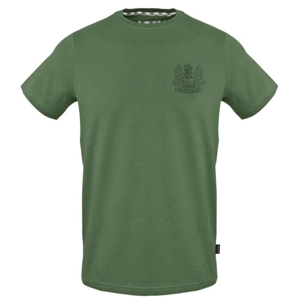 Aquascutum Mens Embroidered Logo Slim T-Shirt / Military Green